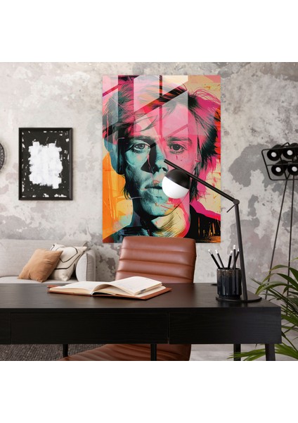 Andy Warhol Cam Tablo Pop Sanat Portresi Ev Dekorasyonu Cam Sanatı – Pop Sanat Ev Dekorasyonu modelleri