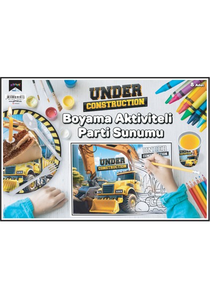 Boyama Aktiviteli Parti Sunumu 8li Inşaat