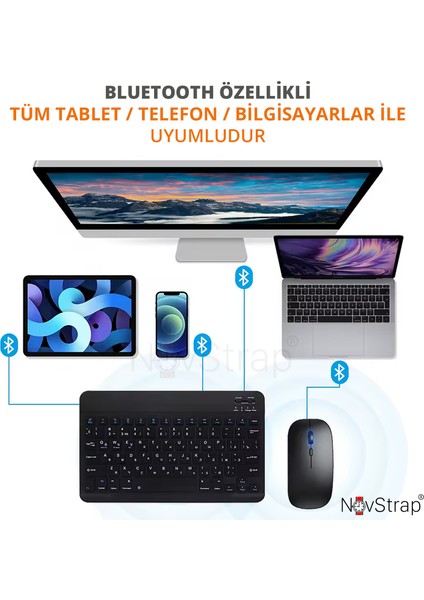Bluetooth Klavye Mouse Seti (Türkçe Q Karakterli) Tüm Tablet ve Telefonlar ile Uyumlu fiyatları