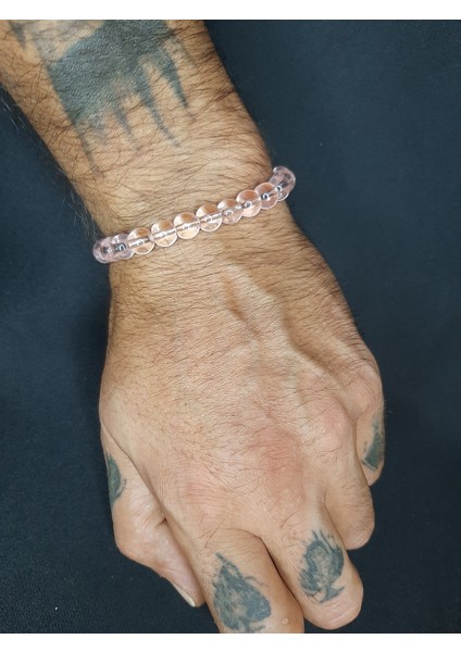 Mryart Şeffaf Pembe Cam Boncuk Bileklik – Şık ve Zarif Tasarım Unisex modelleri