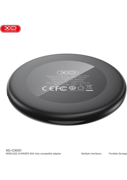 XO-CX031 Type-C Kablolu Micro&lightning&usb-A Adaptörlü 15W Kablosuz Çoklu Şarj Aleti Siyah fiyatları
