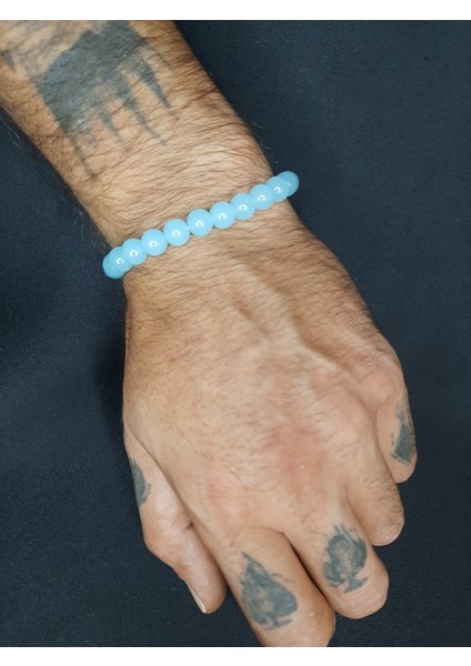 Mryart Açık Mavi Cam Boncuk Bileklik – Şık ve Zarif Tasarım Unisex modelleri