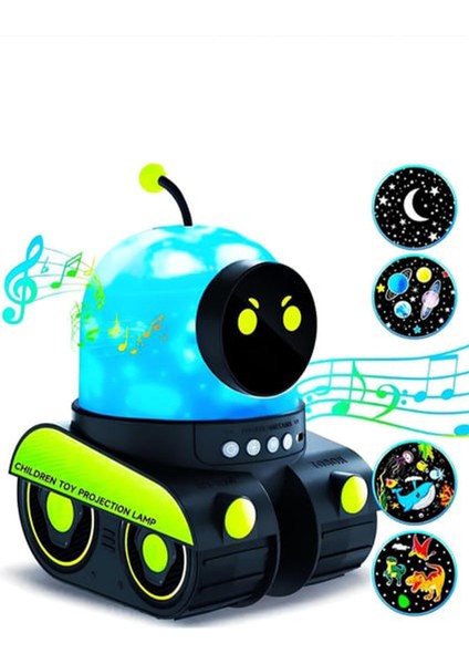 Robot Şeklinde Eğitici ve Eğlenceli Projektör Gece Lambası fiyatları