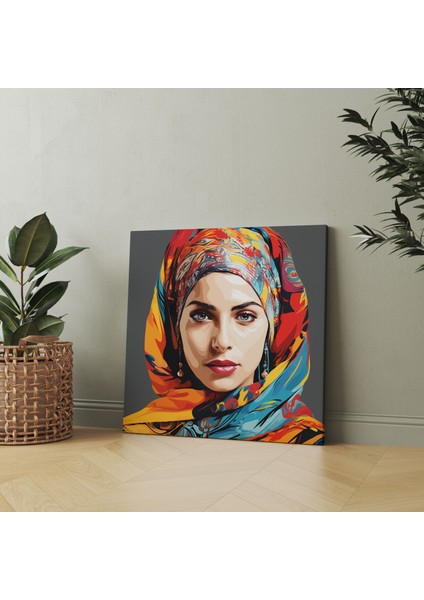 Anadolu Duvar Dekorasyonu - Geleneksel Kıyafetli Anadolu Kadını Portresi Pop Art Tasarımı - Kanvas Tablo Ev Dekorasyonu Için Anatolia fiyatları