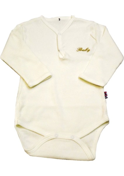 Sema Baby Uzun Kol Kaşkorse Badi (Body) - Ekru 0-6 Ay