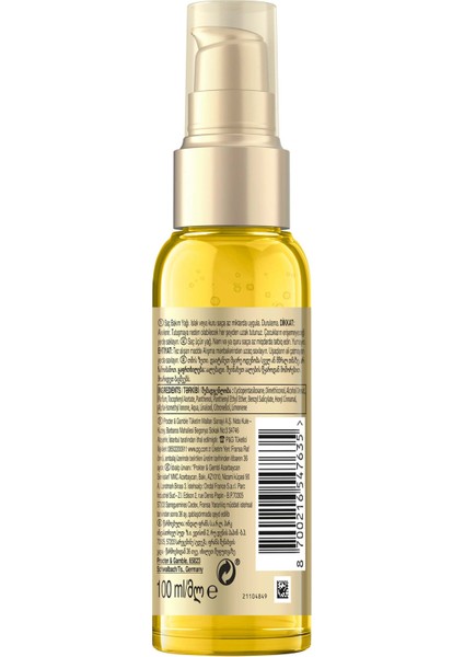Saç Bakım Yağı Özlü Onarıcı E Vitaminli 100ml