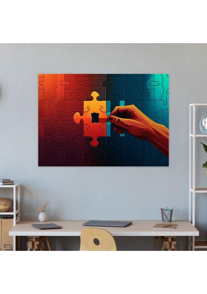 Blockchain Temalı El Bulmaca Kanvas Tablo - Retro Poster Tasarımı modelleri