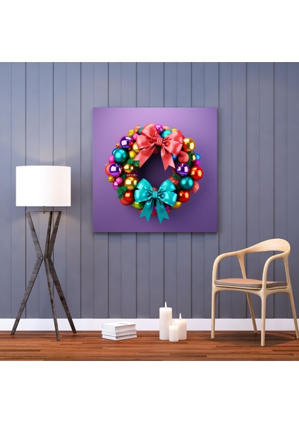 Noel Pop Art Çelenk Kanvas Tablo - Noel Kanvas Duvar Sanatı fiyatları