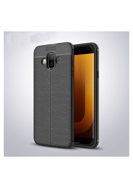 Samsung Galaxy J7 Duo Kılıf Deri Silikon Yüzeyli Yüksek Kaliteli Silikondan Üretilmiş Premium Silikon Kapak Ryc/niss