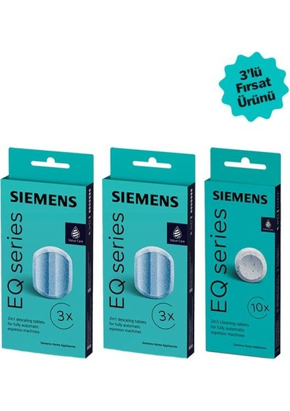 3'lü Avantajlı Paket Sıemens Kireç Temizleme Tableti & Sıemens Temizleme Tableti