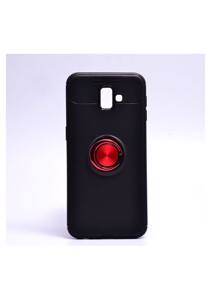 Samsung Galaxy J6 Plus Kılıf Yüzüğü Stant ve Araç Tutucu Olabilen Şık Esnek Premium Silikon Kapak Ryc/ravel