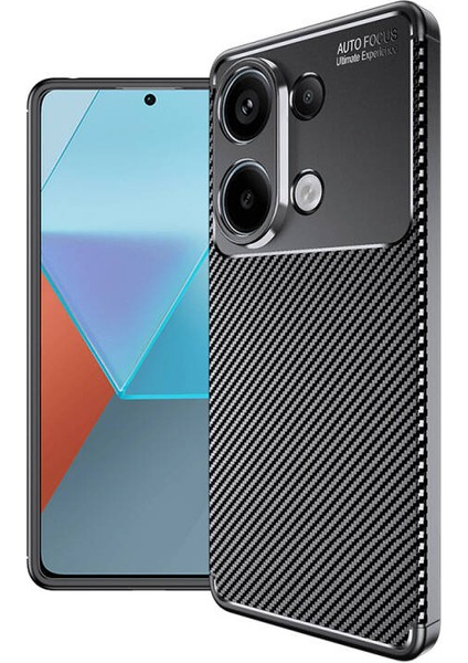Redmi Note 13 4g Kılıf Karbon Desenli Esnek Yüksek Kaliteli Meteryalden Üretilmiş Silikon Kapak Ryc/negro