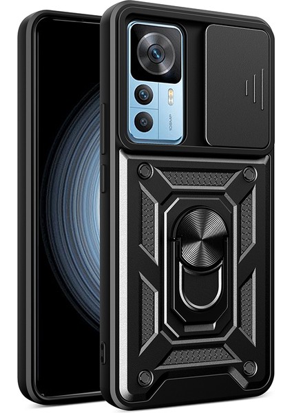 Xiaomi Mi 12T Pro Kılıf Tam Koruma Sağlayan Çift Katmanlı Sert Tank Kapak Ryc/sürgülü