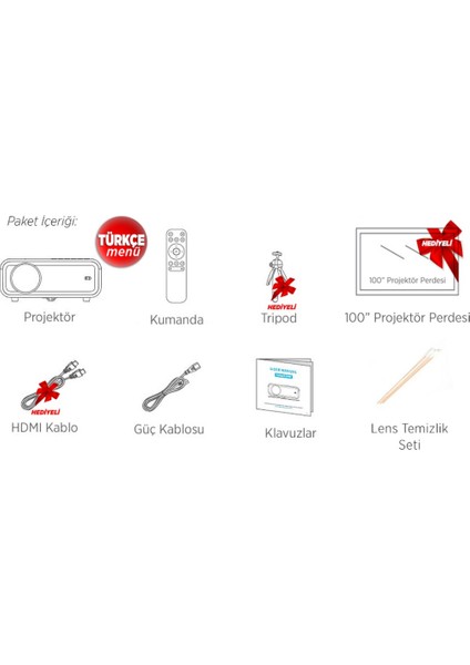 Sunspark 500 W 5g 240" Android Tv 1080P Destekli Projeksiyon Cihazı indirimleri