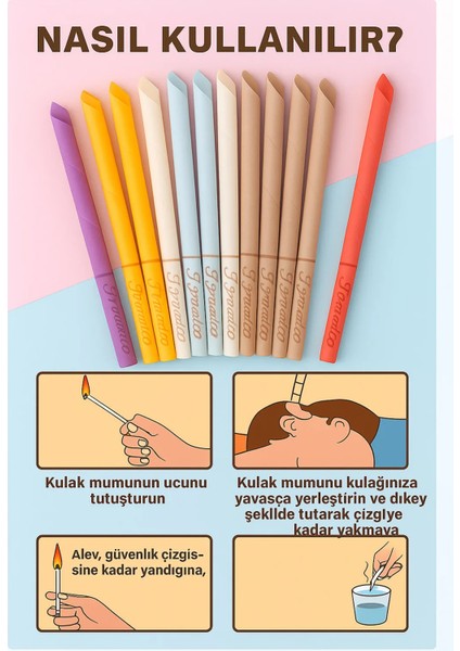 10 Çift - Nanopro Doğal Aromaterapi Kulak Temizleme Mumu – 2’li Set Kulak Mumu modelleri