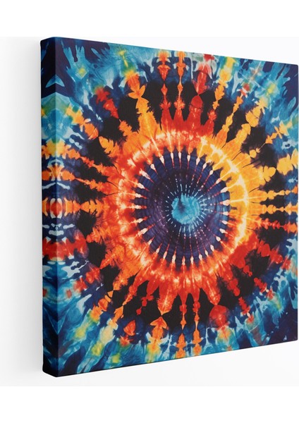 Renkli Tie-Dye Kanvas Tablo - Eğlenceli Duvar Sanatı Ev Dekorasyonu