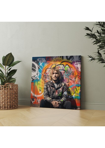 Kurt Cobain Kanvas Tablo - Duvar Sanatından Ilham Alan Tasarım - Kurt Cobain Duvar Sanatı Güçlü Ifade Sokak Sanatı fiyatları