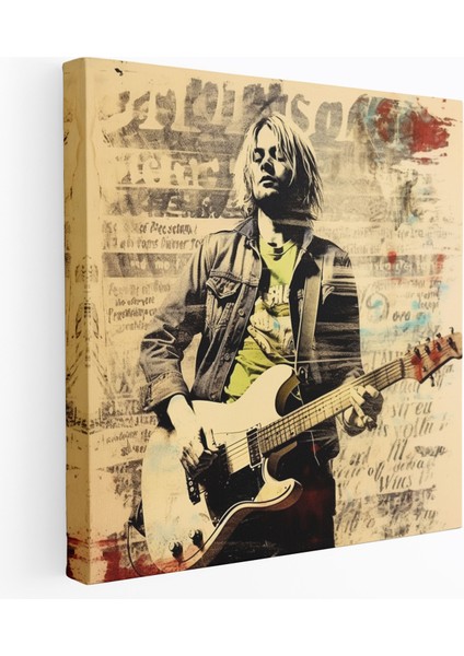 Kurt Cobain Kanvas Tablo - Vintage Konser Poster Duvar Sanatı - Kurt Cobain Duvar Dekorasyonu Eskimiş Retro Görünüm Ev Dekorasyonu