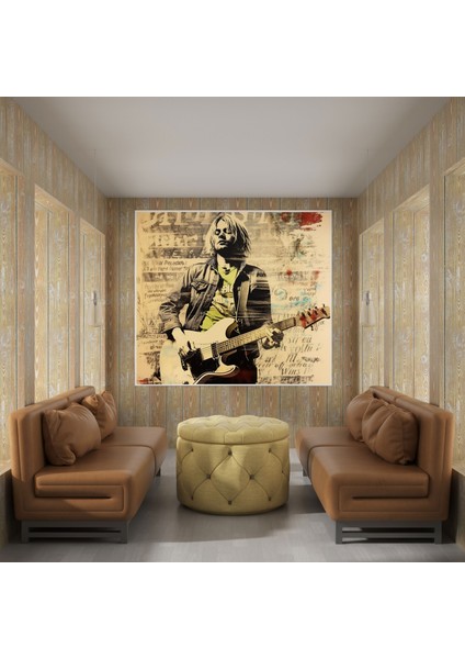 Kurt Cobain Kanvas Tablo - Vintage Konser Poster Duvar Sanatı - Kurt Cobain Duvar Dekorasyonu Eskimiş Retro Görünüm Ev Dekorasyonu modelleri