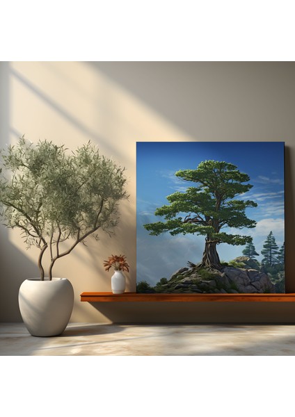 Yeşil Çam Duvar Sanatı - Kanvas Tablo Ev Dekorasyonu Için Yeşil Çam Tasarımı fiyatları