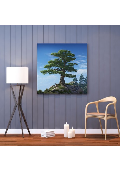 Yeşil Çam Duvar Sanatı - Kanvas Tablo Ev Dekorasyonu Için Yeşil Çam Tasarımı modelleri