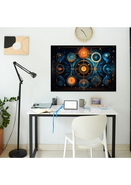 Astroloji Tablo Sanatı - Astroloji Duvar Sanatı Geometrik Astroloji Sembolleri Soyut Kozmik Desen fiyatları