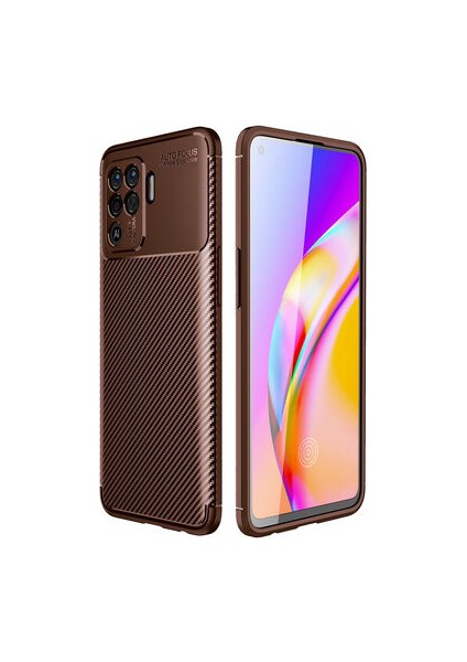 Oppo Reno 5 Lite Kılıf Karbon Desenli Esnek Yüksek Kaliteli Meteryalden Üretilmiş Silikon Kapak Ryc/negro