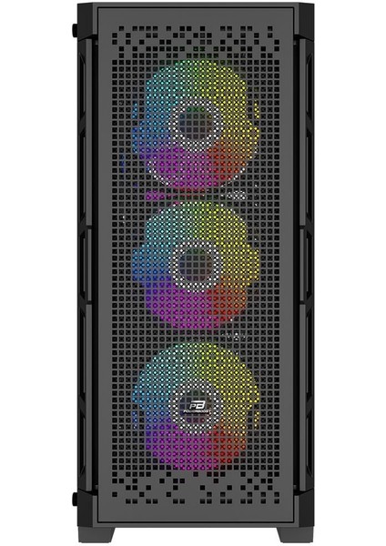 PB-PS7840B 600W Temperli Camlı 4*12CM Rainbow Fanlı Mesh Mid-T Atx Gaming Siyah Kasa fiyatları