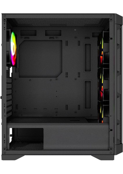 PB-PS7840B 600W Temperli Camlı 4*12CM Rainbow Fanlı Mesh Mid-T Atx Gaming Siyah Kasa indirimleri
