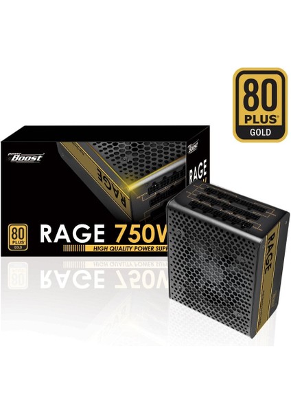 BST-ATX750G "RAGE" 750w 80+ GOLD Full Modüler 12cm Fanlı ATX Power Supply