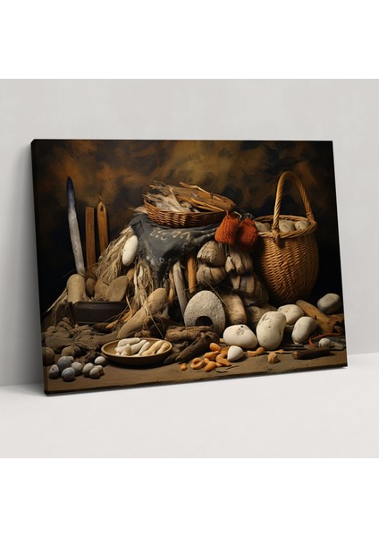 Orta Taş Devri Doğal Yaşam Duvar Sanatı - Orta Taş Devri Kanvas Tablo Duvar Dekorasyonu