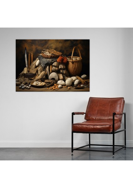 Orta Taş Devri Doğal Yaşam Duvar Sanatı - Orta Taş Devri Kanvas Tablo Duvar Dekorasyonu modelleri