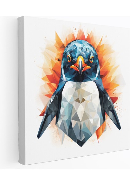 Geometrik Penguen Kanvas Duvar Sanatı - Göz Alıcı Penguen Temalı Kanvas Tablo