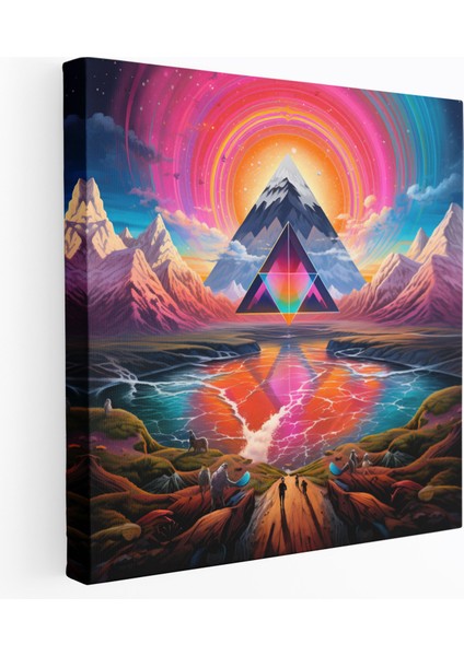 Pink Floyd Duvar Dekorasyonu - Albüm Kapaklarının Psikedelik Kalideoskopu - Pink Floyd Kanvas Tablo Duvar Sanatı