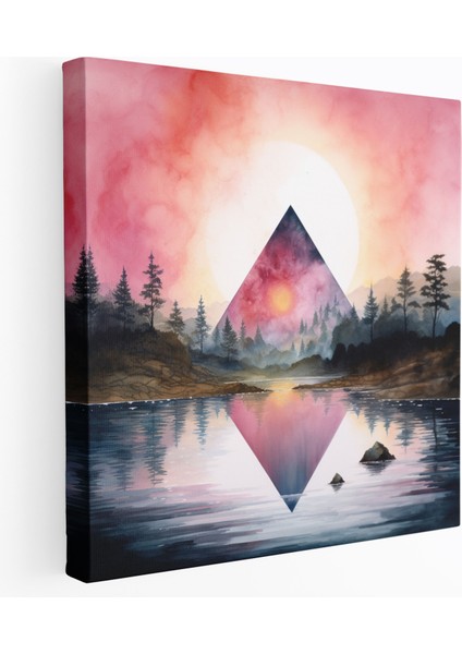 Pink Floyd Manzaralı Kanvas Tablo - Huzurlu Karanlık Taraf Manzarası - Duvar Dekoru Kanvas Duvar Sanatı