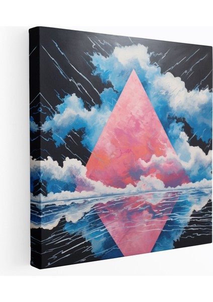 Pink Floyd Duvar Sanatı - Fırtınalı Gökyüzü Logolu Kanvas Tablo - Müzik ve Sanat