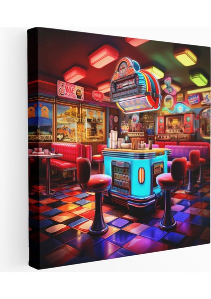 Retro Diner Kanvas Tablo