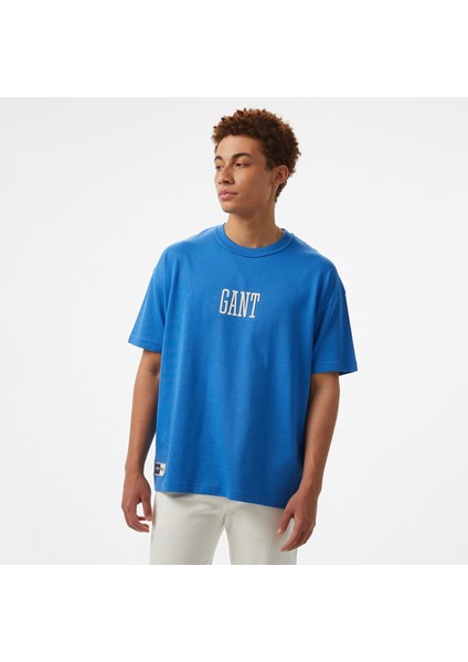 Hoss x Gant Baskılı Bisiklet Yaka Erkek Mavi T-Shirt fiyatları