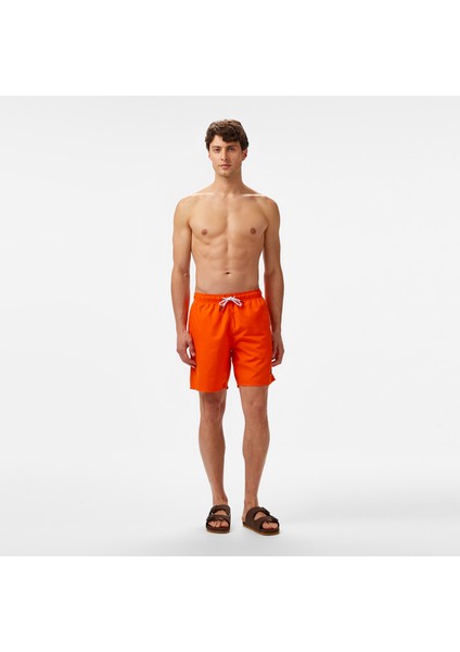 Erkek Turuncu Regular Fit Deniz Şortu