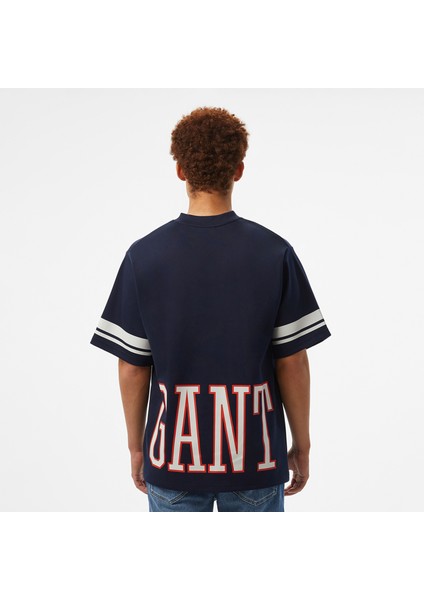 Hoss x Gant 49 Contrast Graphic Unisex Lacivert T-Shirt modelleri