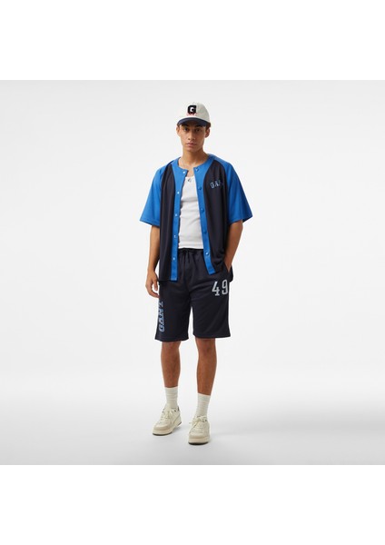 Hoss x Gant 49 Baskılı Erkek Lacivert Şort