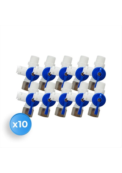 10 Adet Su Arıtma Cihazı 3/8" Combo Ikili Hat Alma Aparatı