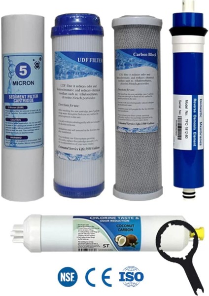 Açık Kasa 80 Gpd Domestic Membranlı 5 Aşamalı Karbonlu Filtre Seti