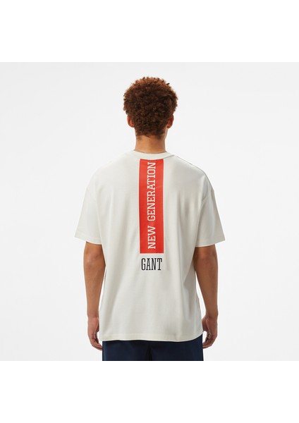 Hoss x Gant New Generation Contrast Graphic Erkek Beyaz T-Shirt fiyatları