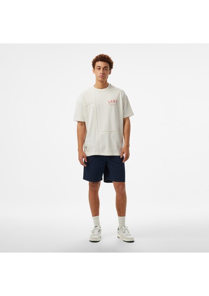 Hoss x Gant New Generation Contrast Graphic Erkek Beyaz T-Shirt modelleri