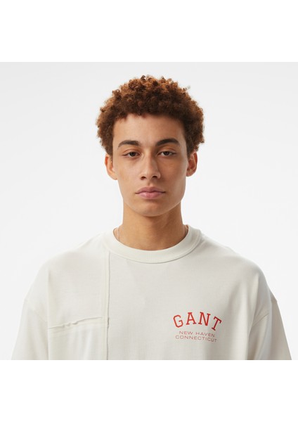 Hoss x Gant New Generation Contrast Graphic Erkek Beyaz T-Shirt fırsatları