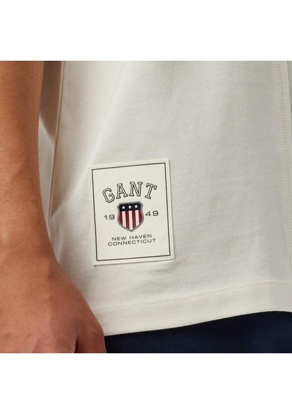 Hoss x Gant New Generation Contrast Graphic Erkek Beyaz T-Shirt