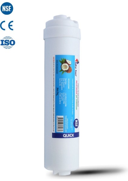 Hindistan Cevizi Bazlı Ultra Tatlandırıcı Kalın Post Karbon Filtre