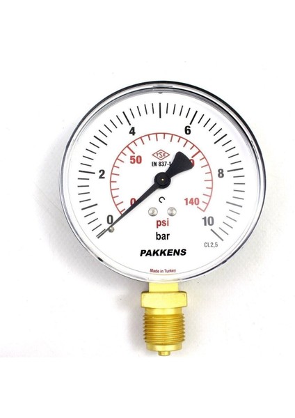 Hava Kompresör Saati - Manometre - 12 Bar / 180 Psi