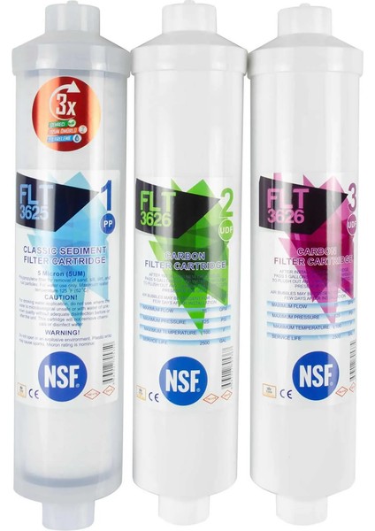 Nsf Onaylı Kapalı Kasa Ön 3'lü Filtre Seti